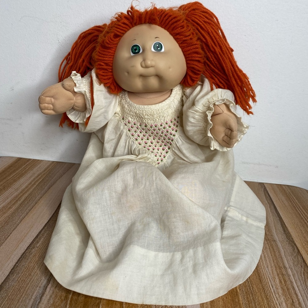 Cabbage Patch Doll Vintage 1978 1982 Long Red Hair Green Eyes 15”
